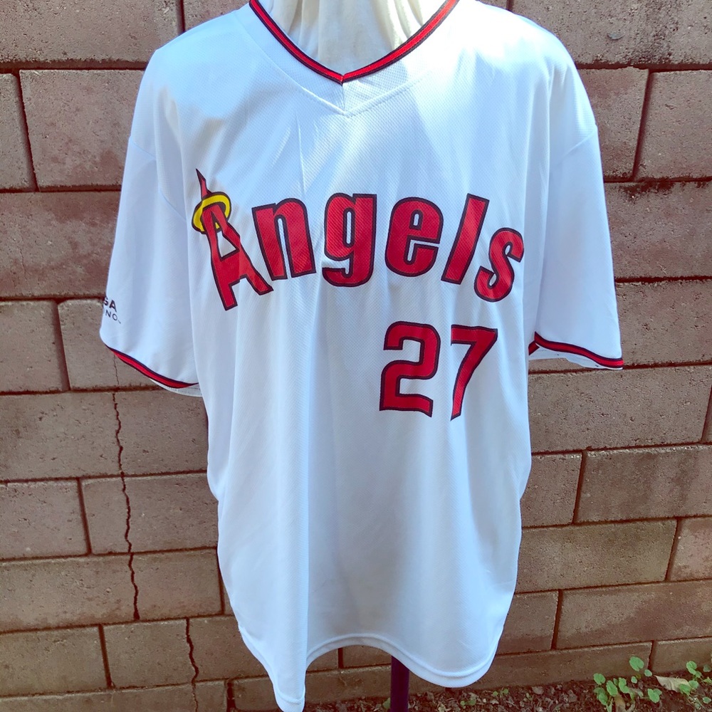 Trout Angel Jersey #27 Size XL NWOT White